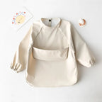 1pcs Solid Color Painting Smock Baby's Soft Waterproof Long Sleeve Art Smock Feeding Bib Apron for Kids Accessories