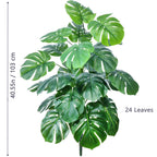 40-130cm（51.18in） Artificial Monstera Plant Fake Palm Tree Plastic Turtle Leaf Green Plant for Home Garden Room Office Decor
