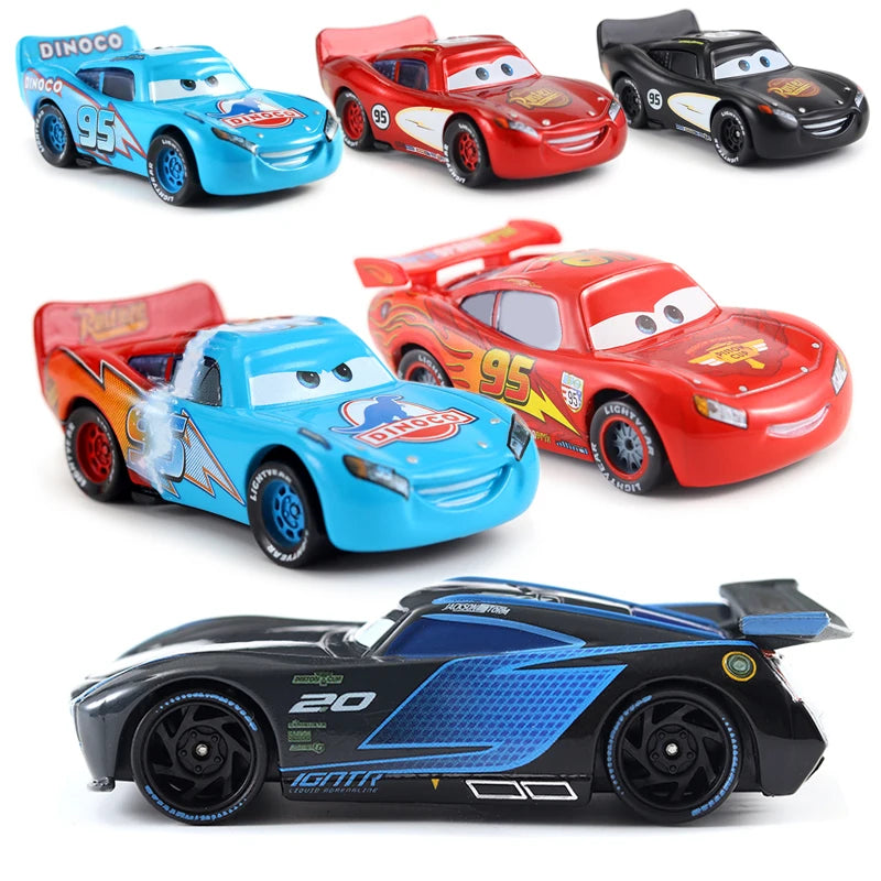 Cartoon Pixar Cars Lightning McQueen 1/55 Metal Die Casting Anime Figure Storm Jackson Racing Toys Collectibles Children's Gifts