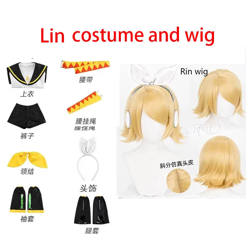 Homchee Trends COS Anime Men Len Cosplay Costume Anime Women Rin JK Uniform for Comic Con Outfits