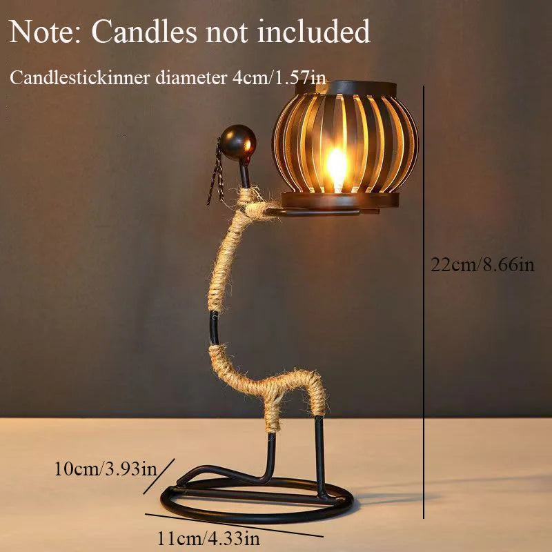 Nordic Metal Candlestick Abstract Character Sculpture Candle Holder Decors Handmade Figurines Home Decoration Art Gifts Hot 2025
