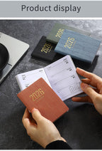 A7 specification 2026 English planner book, mini portable pocket daily schedule book, 64 sheets 128 page thin weekly calendar
