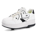 Girls Retractable Roller Shoes Breathable Walking Sneakers