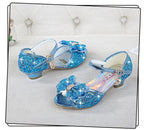Children Princess Sandals Kids Girls Wedding Shoes High Heels Dress Shoes Bowtie Purple Pink Blue Silver Shoes For Girls