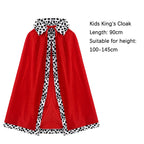 Adult Kids Cape King Prince Cosplay Costume Crown Shawl Parent-child Activity Party Performance Costume Halloween Cloak