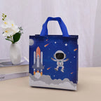 12Pcs Astronaut Theme Non Woven Gift Packaging Bag Galaxy Outer Space Shopping School Bag for Birthday Baby Shower Party Decor