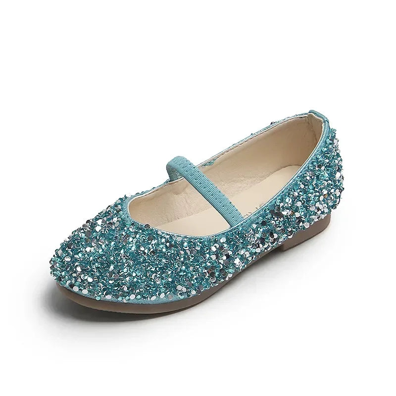 2026 Spring 1 to 12 years old girls dress shoes Beauty Pointed Toe Teen Girl Leather Shoes Bling Princess Wedding Shoes F12131