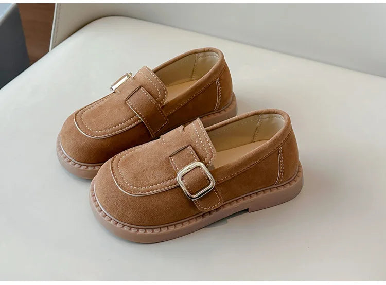 Girls Flats Spring Fall Shallow Lazy Loafers Shoes for Kids Girl Comfortable Soft Suede Sneaker Casual School Shoes Child I02111