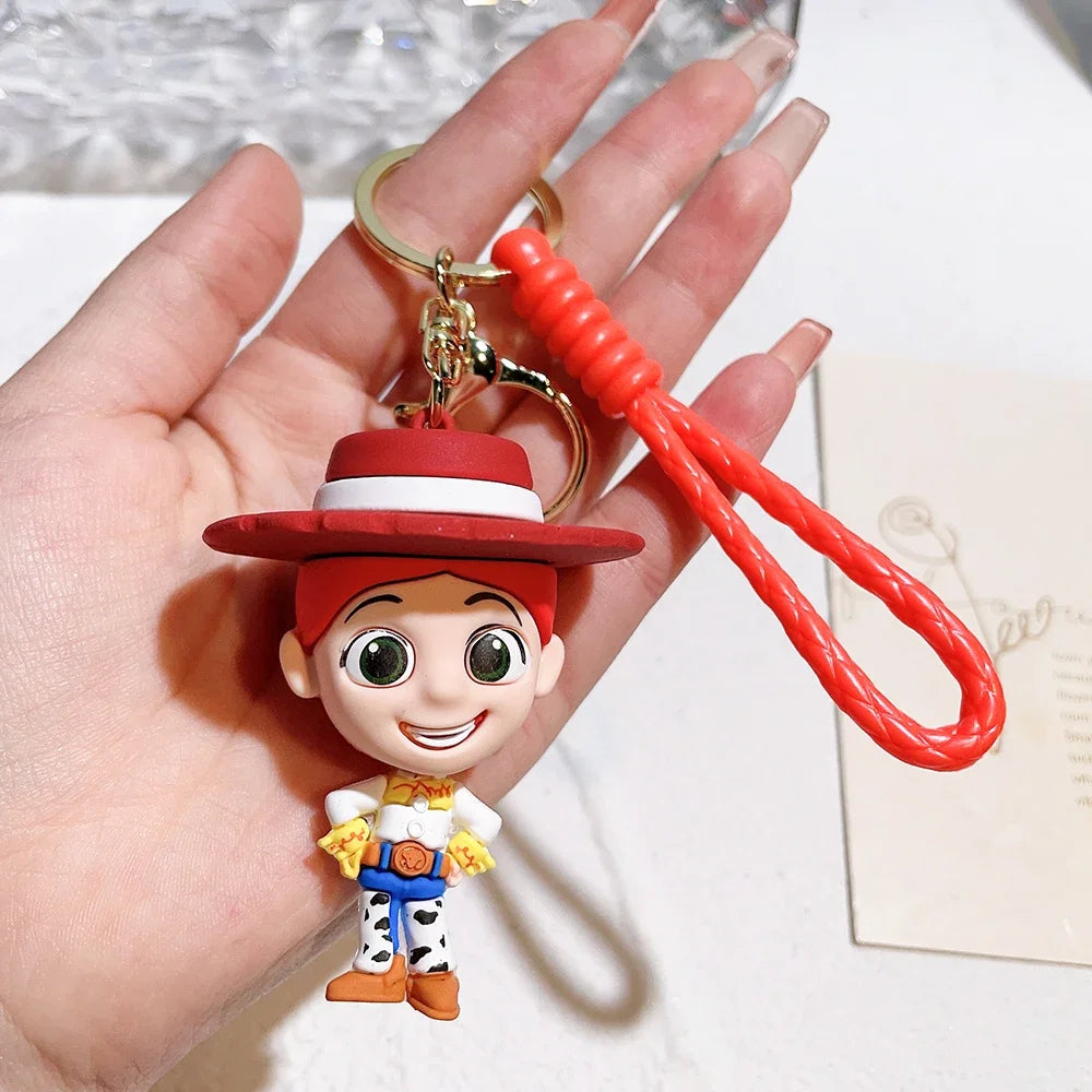 Disney Toy Story Figure Keyring Woody Buzz Alien Smarty Pants Car Keychain Cute Doll Pendant Birthday Christmas Gift for Kids