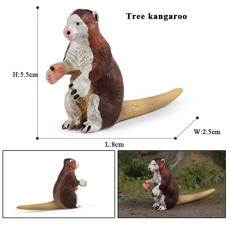 Oenux Classic Australian Wild Animals Kangaroos Koala Platypus Tasmanian Devil Echidna Cassowary Model Figurine Toy Kid Gift