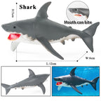 Oenux Ocean Life Animals Whale Dolphin Basking Shark Narwhal Tropical Fish Model Action Figures PVC Education Toy Kids Gift
