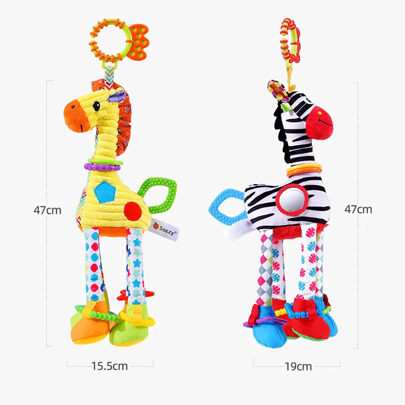 Soft Animal Handbell Rattle Teether Baby Toy for Newborns – Giggle ...