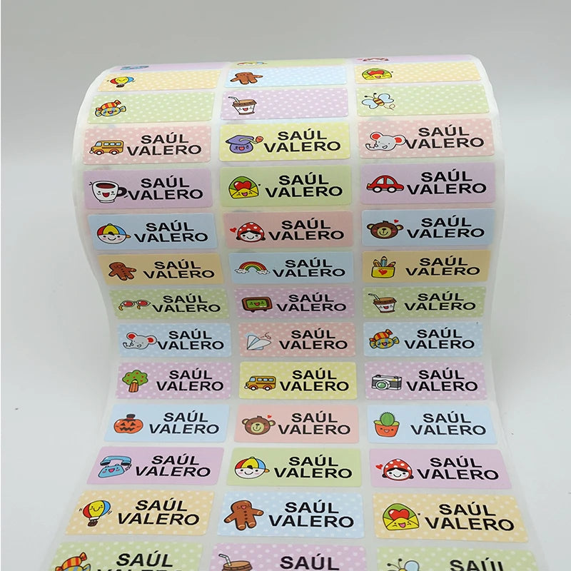 Waterproof Tag Self-adhesive Baby Name Sticker Custom Personalized Kindergarten Hebrew Label For Children School Stationery