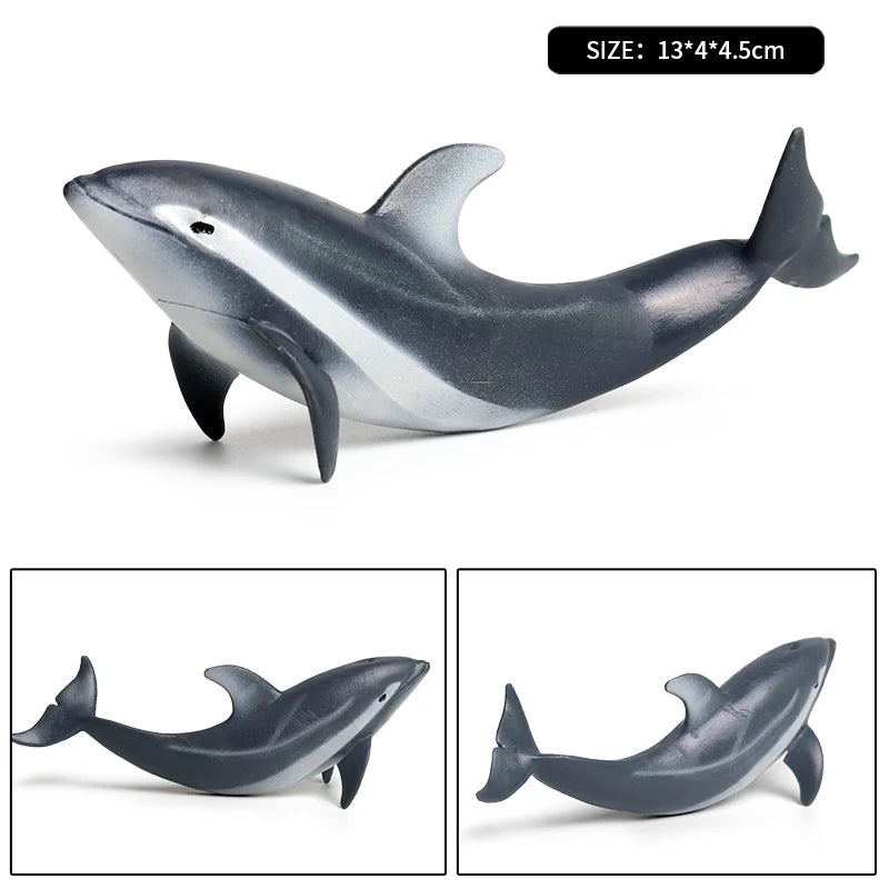 Oenux Ocean Life Animals Whale Dolphin Basking Shark Narwhal Tropical Fish Model Action Figures PVC Education Toy Kids Gift