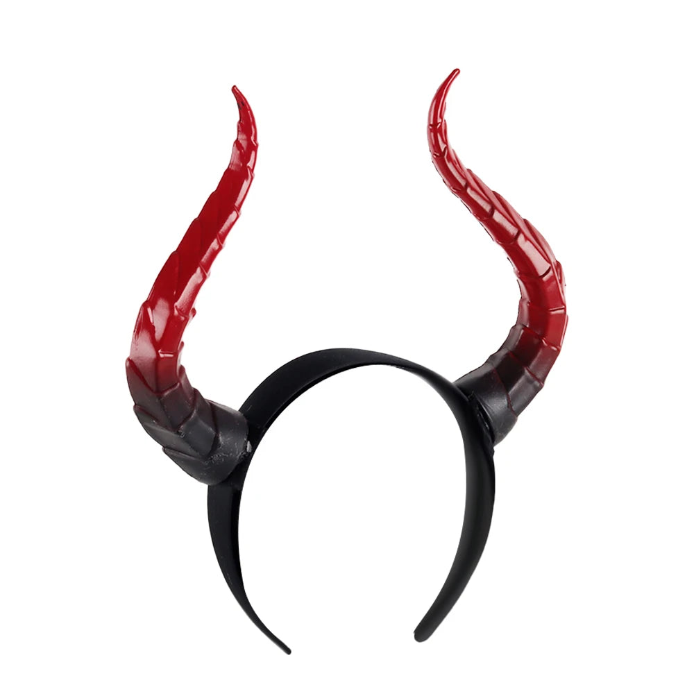 Demon Horns Headpiece Cosplay Animal Antelope Cow Devil Headwear Halloween Headdress Carnival Party Costumes Props Gifts
