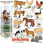 Miniature Lion Shark Horse Dinosaur Animals Model Set Action Figures Figurine Zoo Cute Education Kids Puzzle Toy Birthday Gift