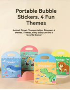 Sticker Books 3D Reusable Stickers Books Animal Dinosaurs Ocean World Vehicle Educational Travel Stickers