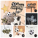 Football Boy Cake Topper Soccer Player Doll Decor for Birthday Party Sports Theme Childrens Celebration Supplies Cupcake Decor