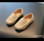 Boy Leather Shoe Fashion Solid Color Versatile Kids School Causal Single Shoes Breathable Non-slip Children Slip-on Flat Loafers