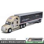 1:64 Small trailer container truck Gulf version Simulation alloy car model ornament toy Collect boys' toys gifts