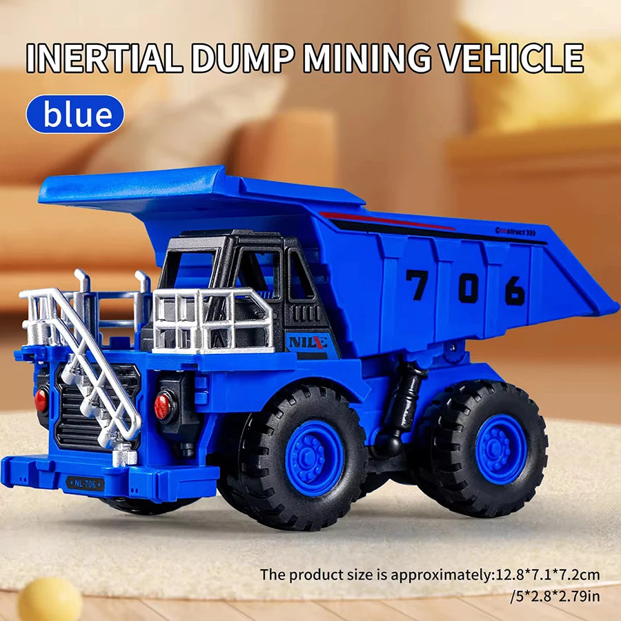 1pcs Mini Children Inertia Car Toy Simulation Mining Engineering Car Toy Model Creative  Games Pull Back Car Mining Car Boy Gift