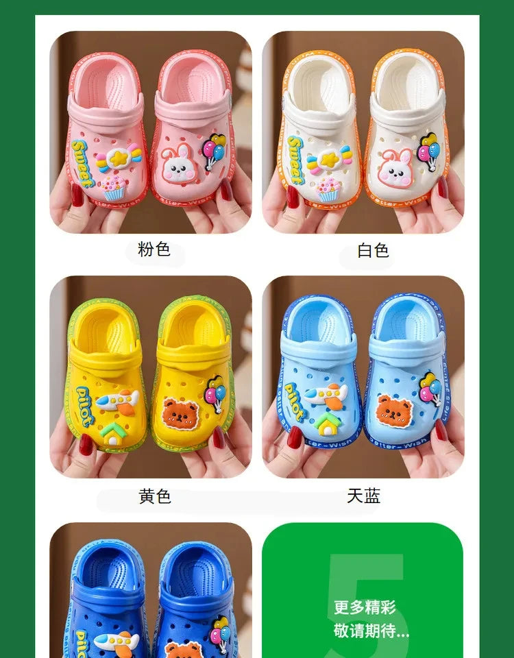 Kids Summer Hole Sandals Soft Cartoon Beach Shoes for Children