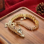 3D Alloy Golden Dragon Statue with Movable Limbs - Home Desktop Decoration Symbol of Power And Good Luck