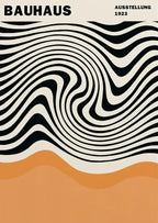 Abstract Orange Bauhaus Geometric Poster Pop Art Sunrise & Bicycle Wall Art Prints for Modern Living Room Dormitory Home Decor