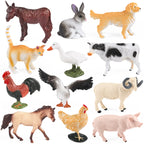 Oenux Mini Wild Forest Animals Insect Dinosaur Model Owl Fox Squirrel Hedgehog Fox Frog Figurines Cake Toppers Kid Toy Gift