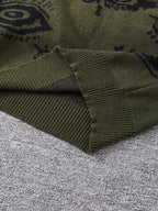New Popular Autumn and Winter Abstract Eye Jacquard Pattern Pullover Sweater Casual Round Neck Knitted Men's Pullover