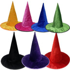 Halloween Witch Hat Flannel Wizard Costume Hat for Parties