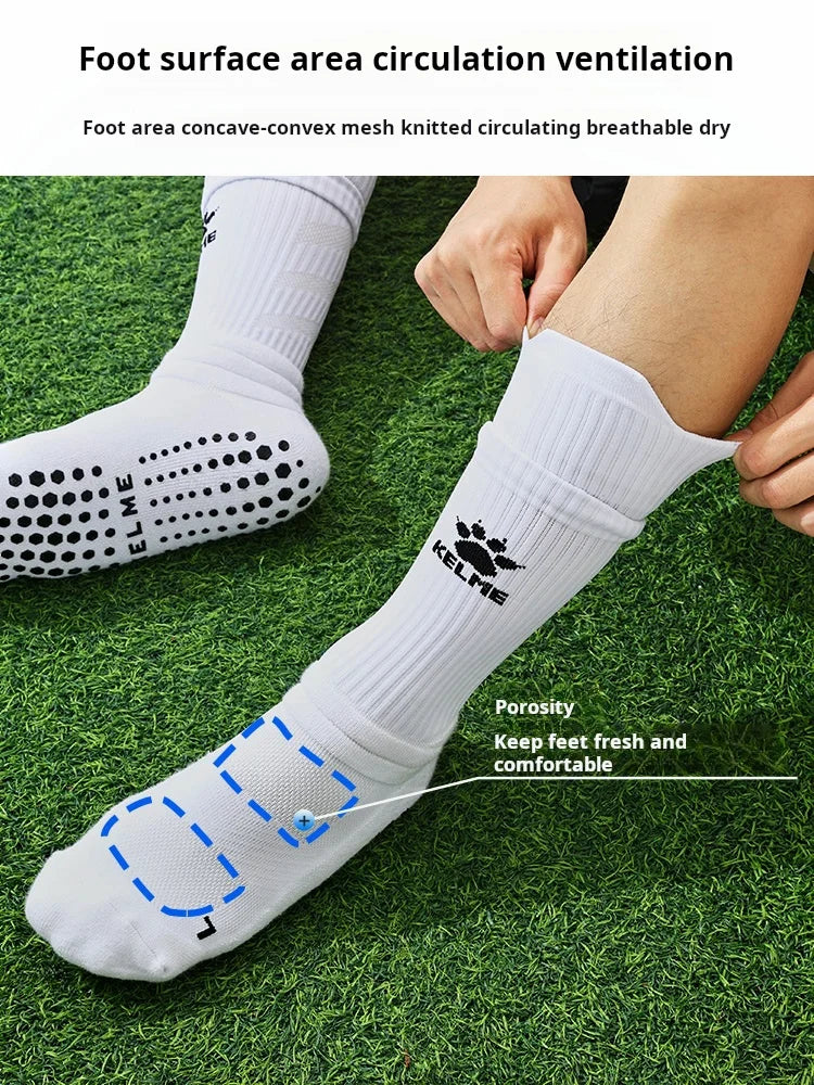 Kelme Football Socks Men's Middle Tube Thick Towel Bottom Youth Professional Competition Training Non Slip Socks