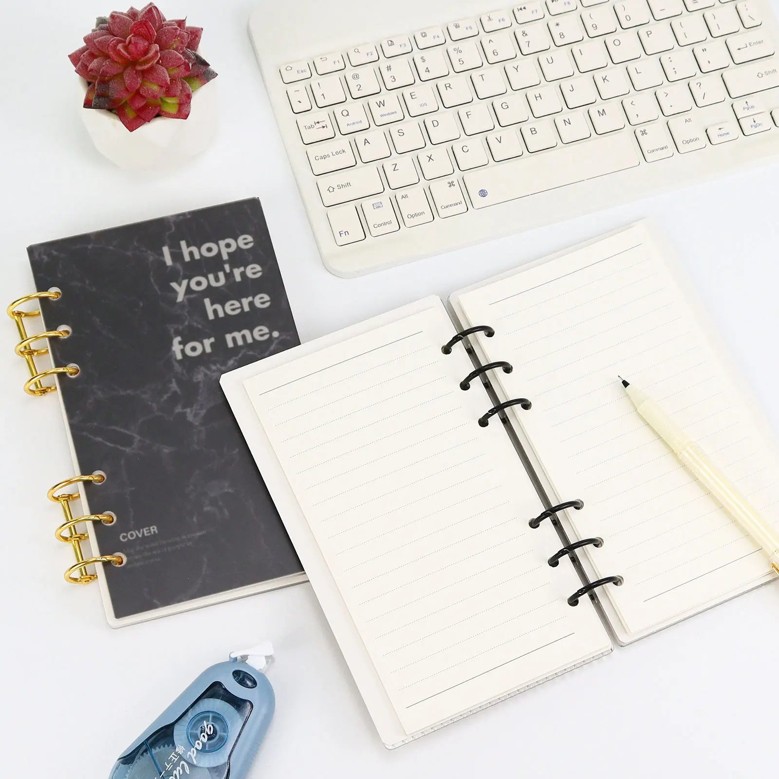 A5 A6 Frosting  Thick line Acrylic Loose Leaf Binder Cover DIY Account Book Journal Planner Office Stationery Supplies