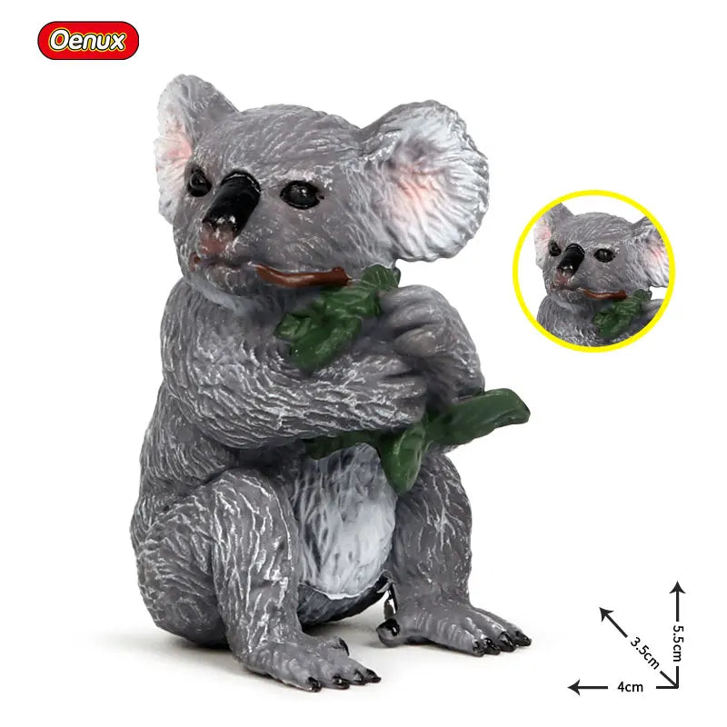 Oenux Classic Australian Wild Animals Kangaroos Koala Platypus Tasmanian Devil Echidna Cassowary Model Figurine Toy Kid Gift