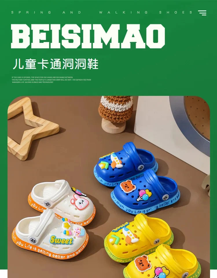 Kids Summer Hole Sandals Soft Cartoon Beach Shoes for Children