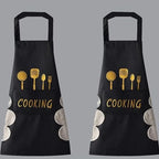 New Waterproof Oilproof Apron Kitchen Household Cooking Baking Apron for Men Women Lightweight and Durable with Hand Wiping