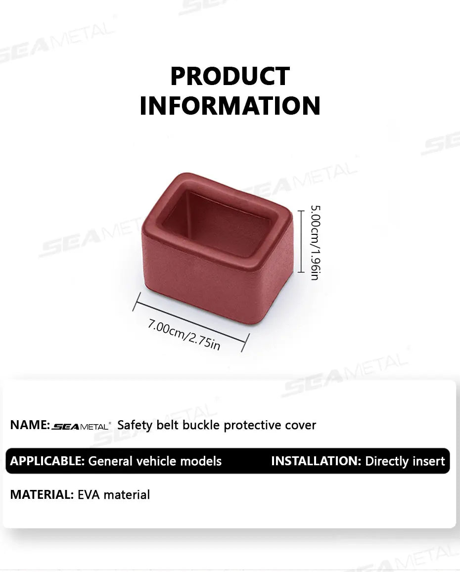 SEAMETAL Car Seatbelt Guard Seat Belt Holder EVA Buckle Protective Cover Upright Device Card Slot Bracket Car Accessories
