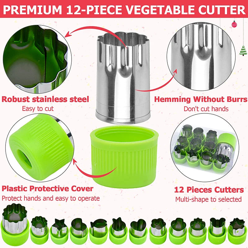 Sandwich Cutters Set for Children Food Cookies Bread Mold Maker Fruit and Vegetable Shapes Cutting Mould Baking Tools for Kids