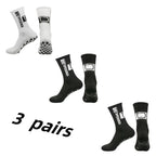3Pairs/Lot New in ANTI SLIP Tapedesign Football Socks Mid Calf Non-Slip Soccer Sport Cycling Sports Mens Sock Women