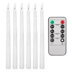 LED Flameless Taper Candles Flickering with 10-Key Remote 11" Battery Operated Ivory Candlesticks Christmas Home Wedding Decor
