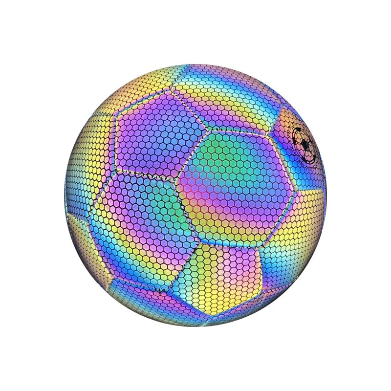 1pc Size 5 Reflective Football, Luminous Colorful Soccer Ball For Indoor And Outdoor Training 1pc Size 5 Reflective Football, Lu