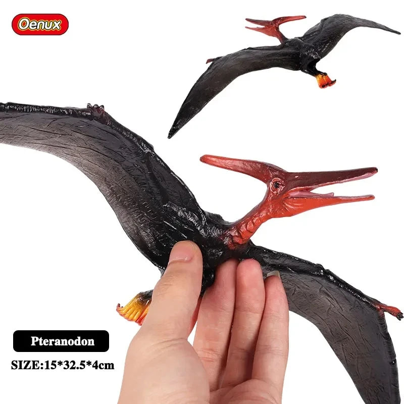 Oenux Classic Jurassic Dinosaur Brinquedo Quetzalcoatlus Ljahjas Pterodactyl Action Figures AnimalS Model PVC Collection Kid Toy