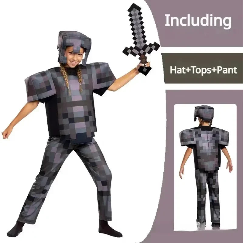 Halloween Cosplay Costume Deluxe My World Minecraftinglys Sets Diamond Armor Series Costumes For Cosplay Games Toy Gifts 110-140