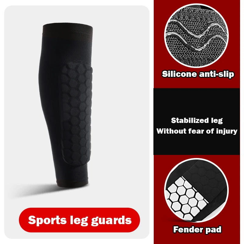 Football Shin Guard Socks Sleeves with Foam,Calf Compression Sleeve Honeycomb Pads,Sports Legging & Soccer Equipment
