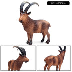 Oenux Classic Farm Animal Simulation Sheep Goat Argali Antelope Model Action Figure Poultry Figurines Cute Toy For Kid Gift