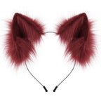 Handmade Faux Fur Animal Ears Headband Furry Cat Fox Ear Hairhoop Headwear Costume Accessory for Cosplay Masquerade