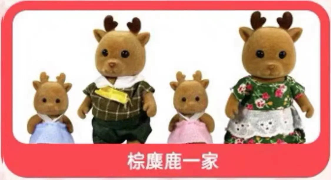Forest Animal 1/12 Dollhouse Furniture Bedroom Kitchen Bathroom Set Miniature Simulation Dolls Accessories DIY Toys Girls