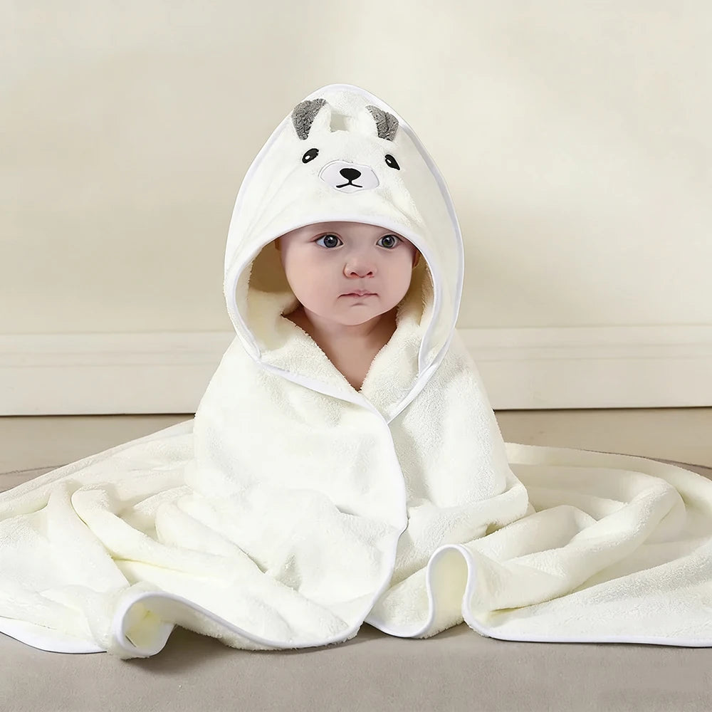 Baby Hooded Bath Towels Cartoon Animal Newborn Soft Towel Blanket Toddler Bathrobe Warm Sleeping Swaddle Wrap for Boys Girls