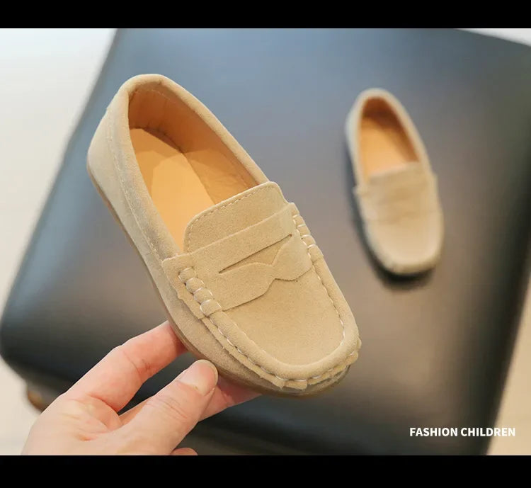 Boy Leather Shoe Fashion Solid Color Versatile Kids School Causal Single Shoes Breathable Non-slip Children Slip-on Flat Loafers