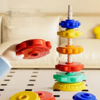 Montessori Baby Tower Game; Spinning and Stacking Rainbow Puzzle; Motor Skill Development; Kids Gift